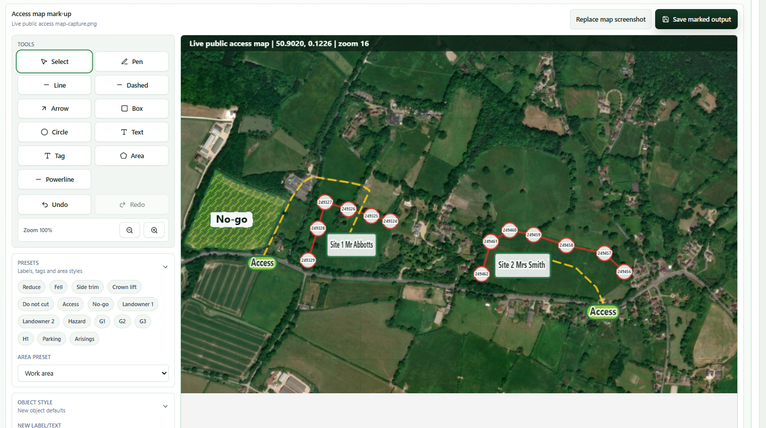 Professional access and tree mark-up tools product preview